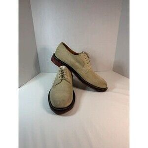 J.Crew Italy Tan Suede Plain Toe Derby Oxfords Brick Red Studded Sole Men 11